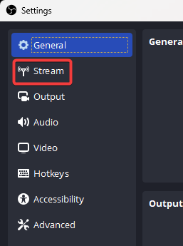 Choose the stream from the menu on the left hand side.